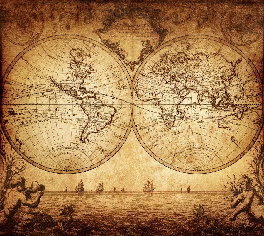 Картина на холсте Карта мира, арт hd0258001