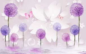 Фотообои 3D Нежно-сиреневые цветы