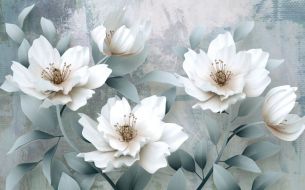 Фотообои 3Д Белые цветы